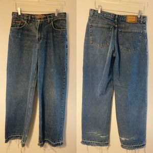 betsy johnson vintage wide leg jeans with pocket hearts Women Large Y2K